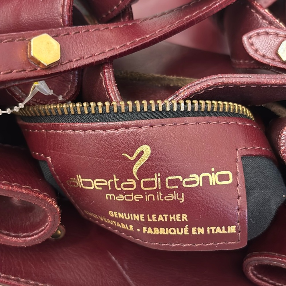 Alberta DiCanio Italy Large Burgundy Leather Backpack. Stunning